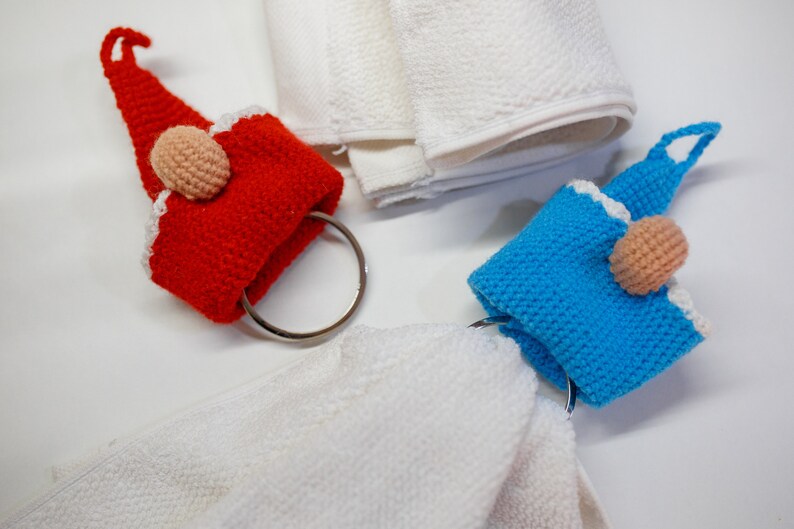 Christmas Gnome hand towel holder Crochet towel ring holder Etsy