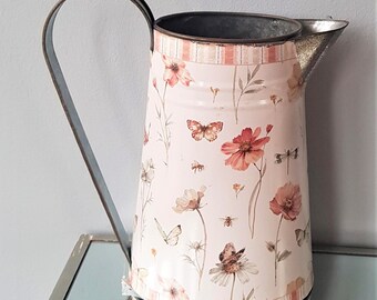 Shabby chic jug | Etsy Ceramic Shabby Chic Ivory Butterfly Jug