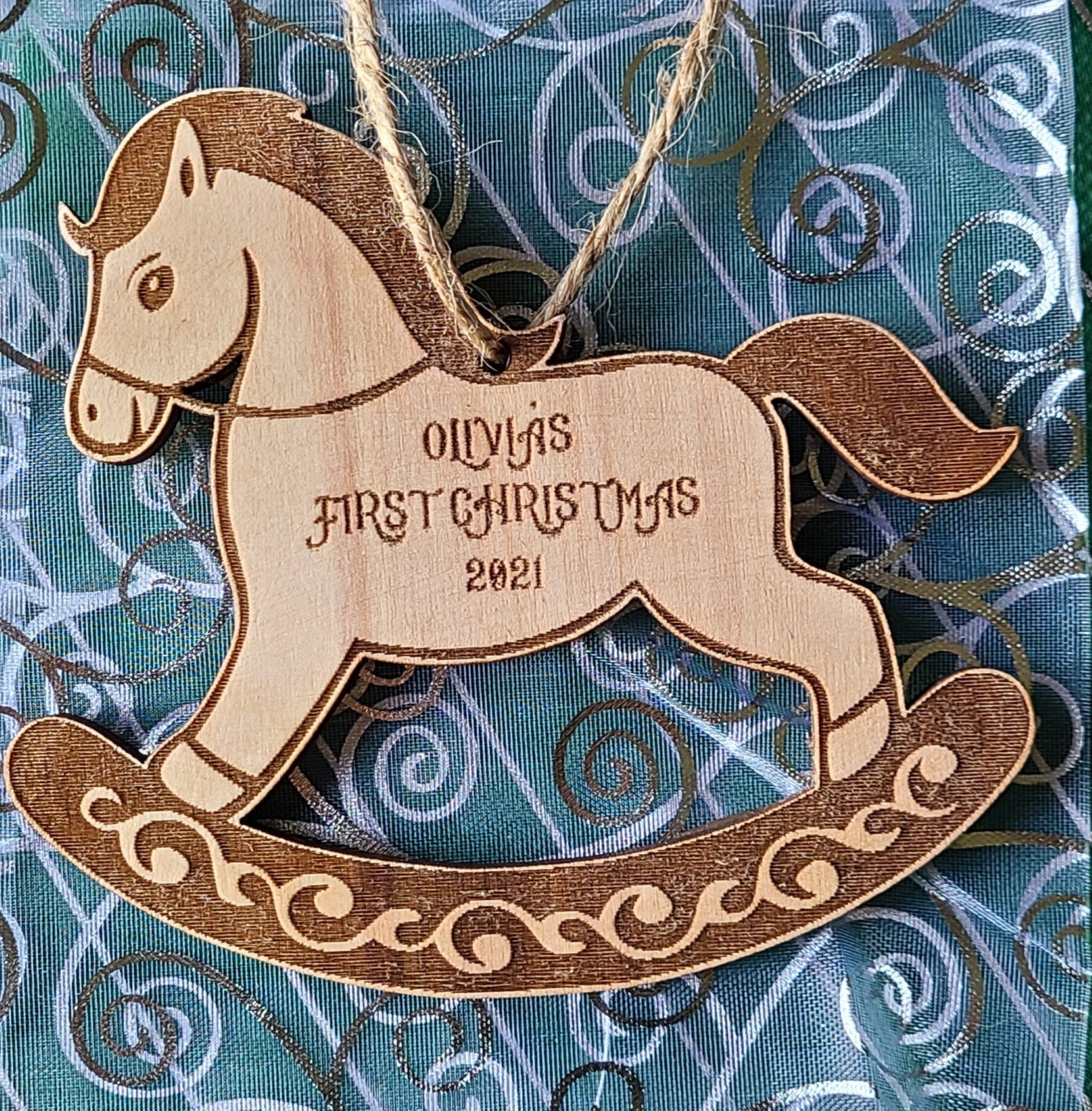 Rocking Horse Keepsake First Christmas Ornament Personalized Etsy