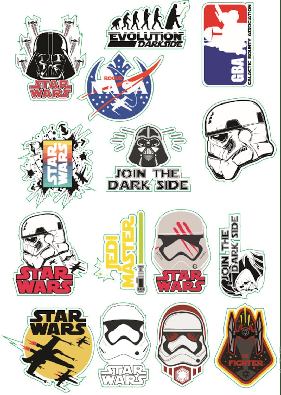 Star Wars 15 Stickers Decals Set Stickers Pack Waterproof Stickers - Etsy