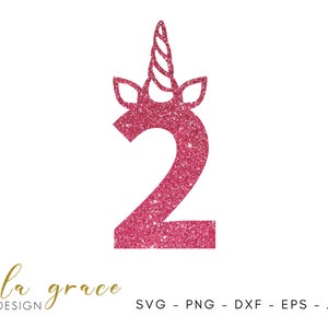 2. Geburtstag Einhorn Horn SVG, 2nd Topper, 2nd Decal, Einhorn Geburtstag SVG