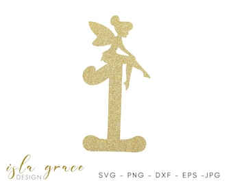 Fairy 1st Birthday Number SVG, Topper, Decal (Digital Files)
