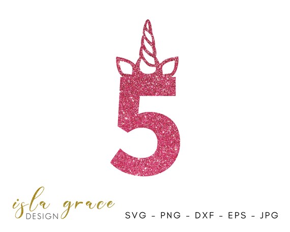 Download 5th Birthday Unicorn Horn Svg 5th Topper 5th Decal Unicorn Etsy
