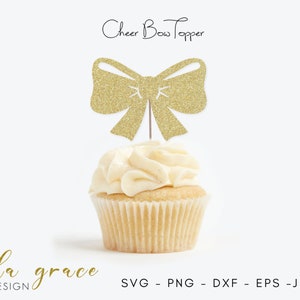 Bow Topper SVG, Bow Cake Topper SVG, Bow Cupcake Topper SVG, Bow Party dxf Archivos para archivos de corte Cricut, Archivos de corte de silueta,