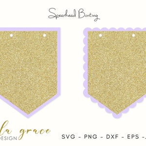 Banners SVG  Pennant Bunting SVG Template Cut File, Curved SVG, Scalloped Birthday Banners Cutting File, Cricut Cut Files, Silhouette