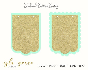 Pennant Banner SVG Template: Scalloped Bunting Cut File (Digital Download)