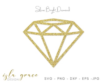 Diamond SVG Cut File: Geometric Clipart (Digital Files)