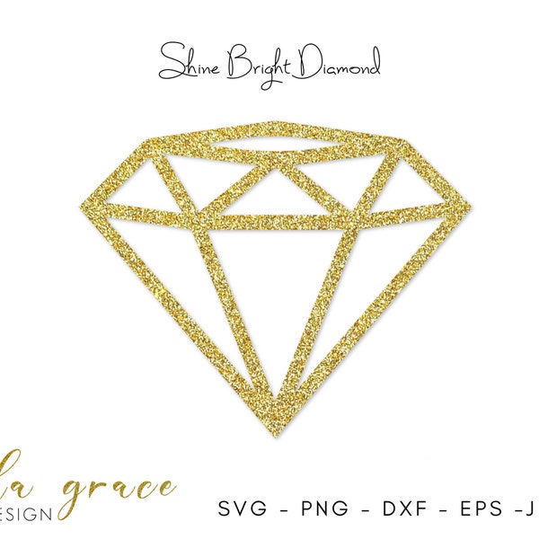 Diamond SVG, Geometric SVG Cut File, Cricut Diamond Cutting File, Diamond Clipart, Diamond Topper, Engagement SVG