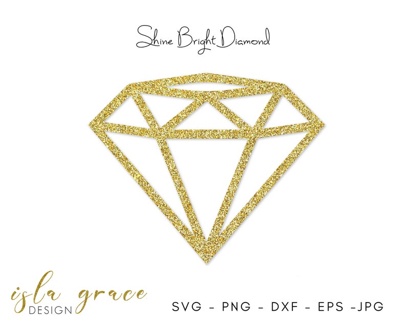 Peut inclure: Un diamant en forme de diamant dor&eacute; avec le texte "Shine Bright Diamond" au-dessus.