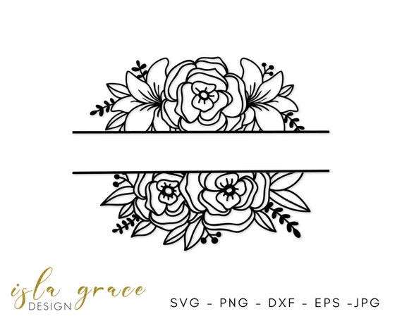 Flower Border SVG, Flower Monogram Frame SVG, Rose Border SVG, Split  Monogram Frame SVG, Floral Monogram Frame SVG, Floral Border SVG File,  Wedding