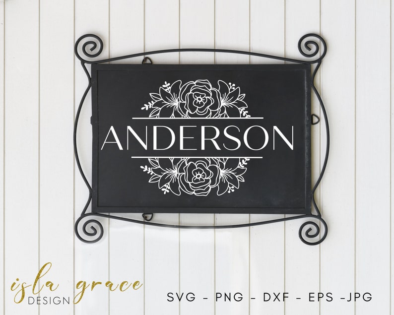 Flower Border Split Floral Border Frame SVG Cricut Silhouette cut file Lily svg Wedding svg Flower Frame SVG Flower Monogram SVG