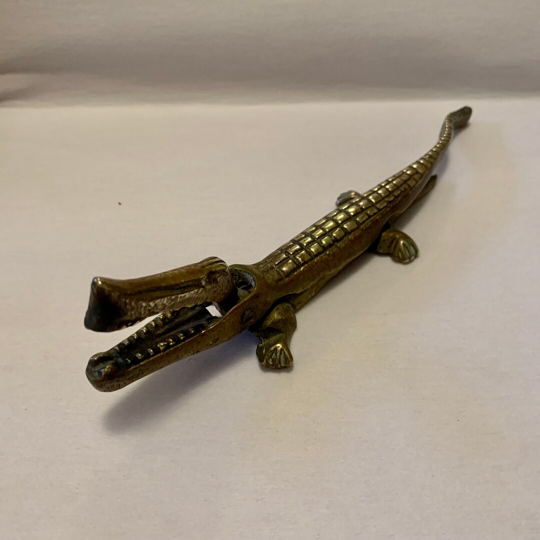 Charming Vintage Brass Crocodile Nutcrackers Etsy