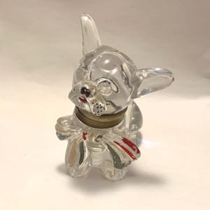 Vintage Art Deco French bulldog glass ink well for calligraphy dip pen Antique