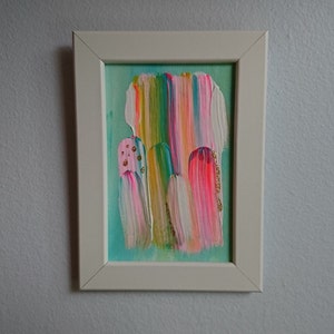 Peinture originale. Une peinture acrylique abstraite. Encadré. Art mural coloré
