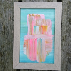 Original acrylic painting. Abstract Wall art. Framed art in bright colors.