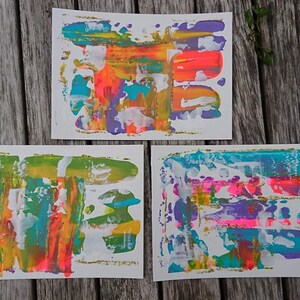 Arte original. Cartões postais. Conjunto de 3.
