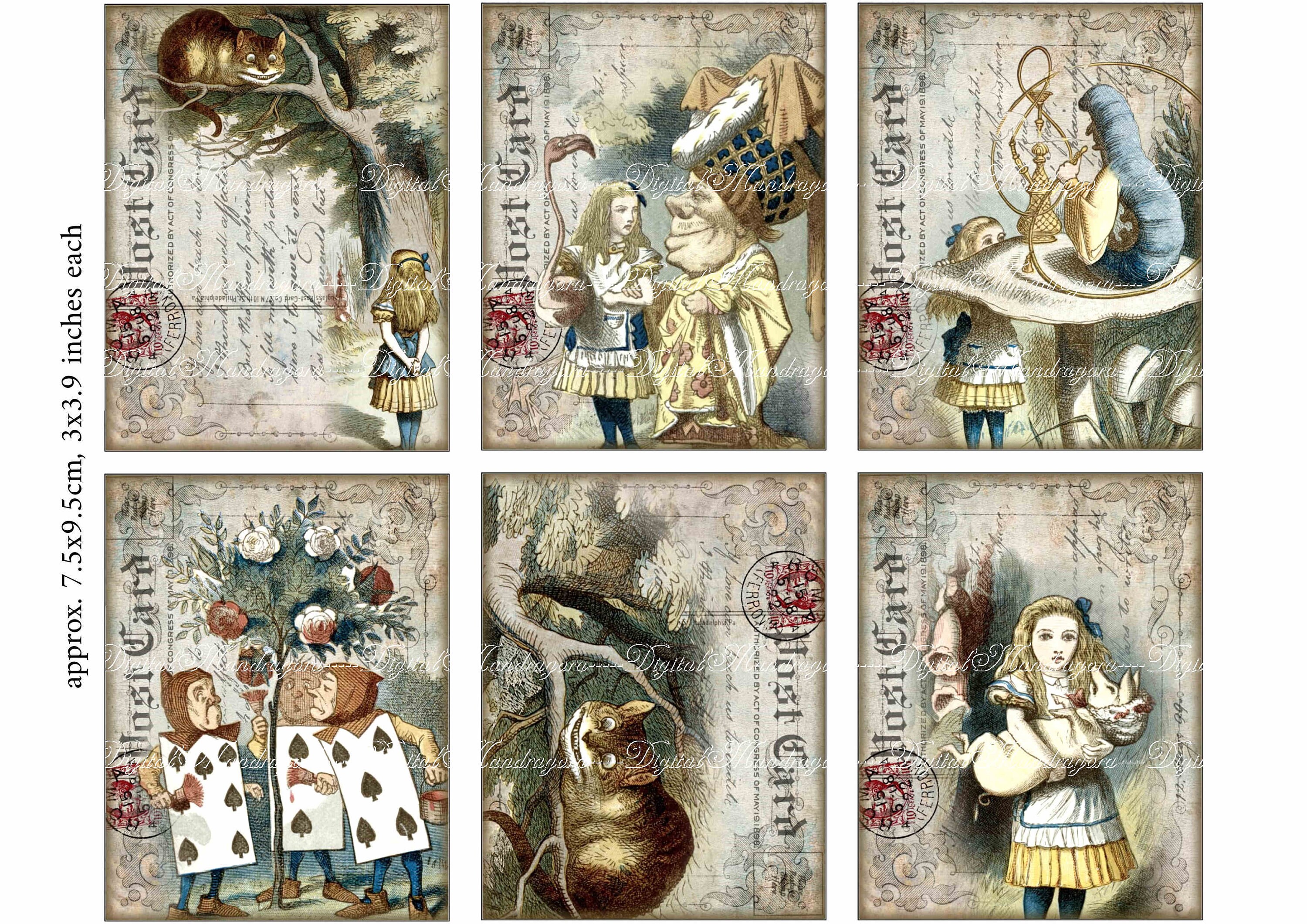 Wonderland thin decoupage paper Alice in Wonderland thin Etsy
