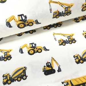 Construction fabric Truck fabric by the yard-meter Vehicles & equipment material 100% Cotton fabric for baby boy Car Digger Excavator print