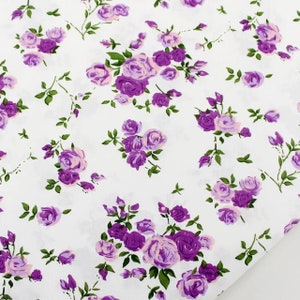Rose fabric Shabby chic fabric Flowers cotton fabric by the Yard-Meter Provence fabric Romantic fabric Floral print English roses material