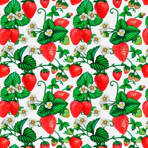 Fruit upholstery fabric Strawberry fabric by the yard Berry Kitchen fabric Home decor fabric for table cloth chair bags apron table runner