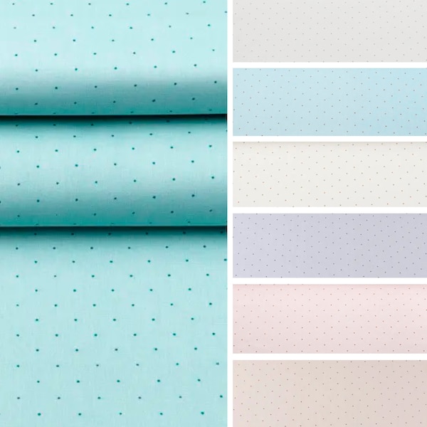 Small dots fabric Polka dot fabric by the Yard Meter Pastel Dotted fabric Mini Tiny print fabric Extra wide cotton fabric 94 inch width