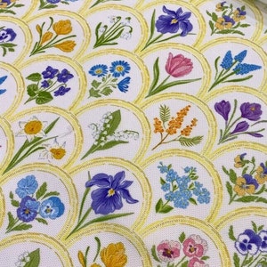 Floral upholstery fabric by the yard Watercolor Art Nouveau Art Deco Wildflowers Garden flower Home decor fabric for chair cushions curtains