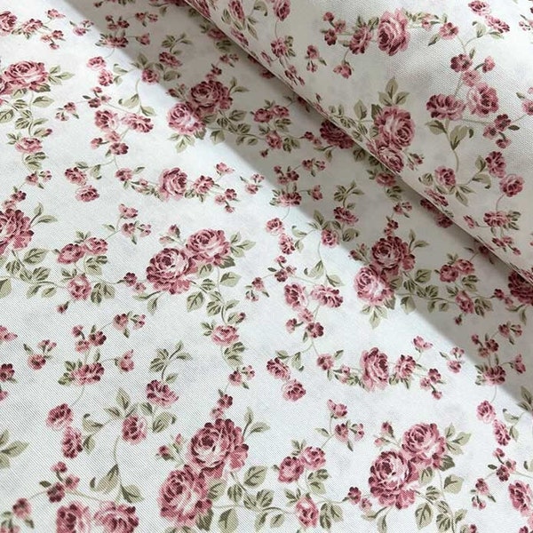 Rose upholstery fabric by the yard Cabbage rose Shabby chick floral fabric Romantic english roses Indoor and Outdoor fabric for Sofa Chairs