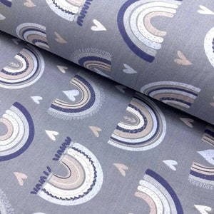 Rainbow fabric Boho baby fabric Bohemian print fabric Nursery fabric Baby fabric by the yard-meter Baby girl fabric Cotton fabric poplin