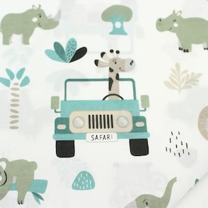 Safari baby fabric Nursery fabric Baby fabric Jungle animals fabric by the yard-meter Zoo animal fabric 100% cotton Boy Girl quilt material
