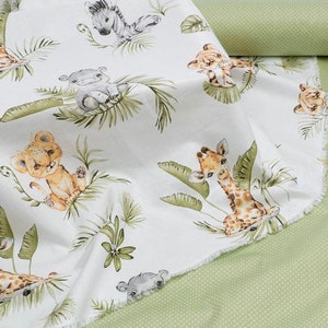 Safari animals fabric Nursery cotton fabric Baby fabric Savannah Watercolor Zoo animals fabric by the yard-meter Boy & Girl quilt fabric