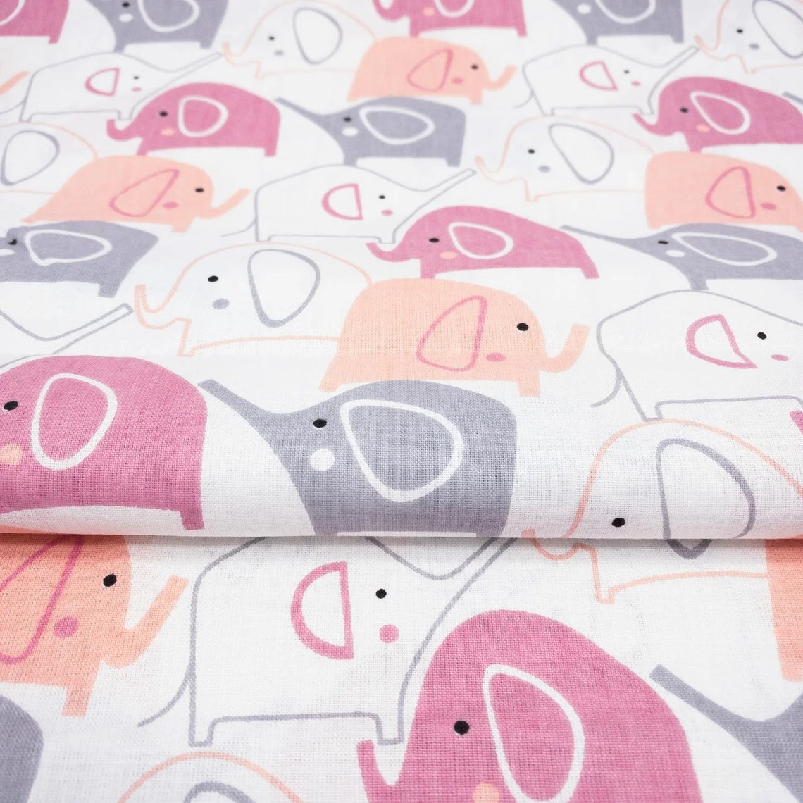 Elephant nursery fabric by the YardMeter Baby elephants print Etsy
