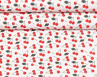 Cherry fabric Fruit Farmhouse fabric Small Mini Tiny print fabric by the yard-meter Cotton material for quilting 94"wide Dollhouse fabric