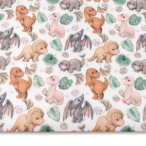 Dinosaurs fabric Dino fabric Boy or girl dinosaur fabric by the Yard-Meter Printed cotton fabric for kids Nursery fabric Baby quilt material