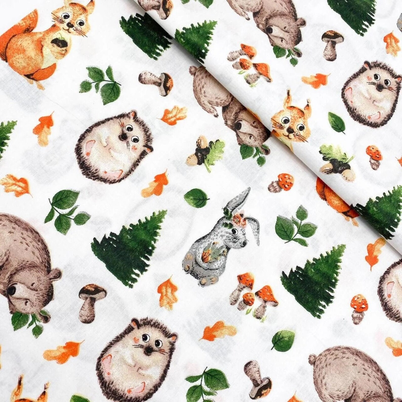 Forest animals fabric Woodland fabric Kids cotton fabric Etsy