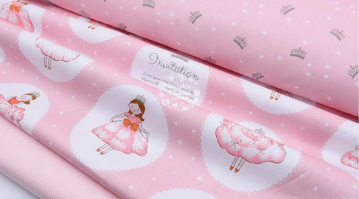 Princess fabric Baby girl fabric by the Yard Meter Little Etsy