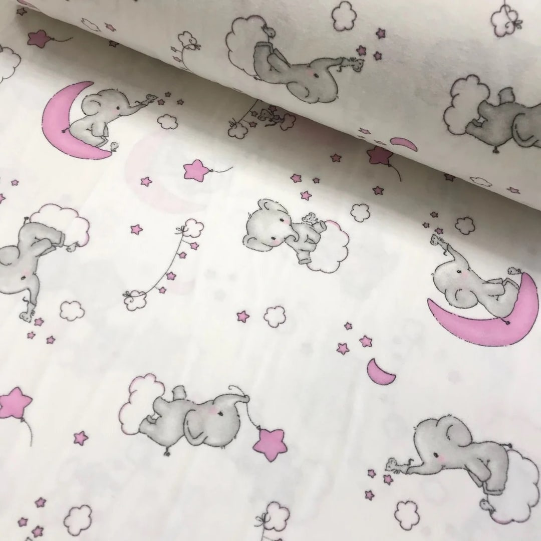 Elephant Flannel Fabric Baby Flannel Fabric by the Yardmeter Etsy