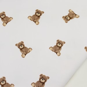 Bear fabric Toy bears fabric Baby boy fabric by the yard Baby fabric Nursery fabric Kids print fabric 100% Cotton material