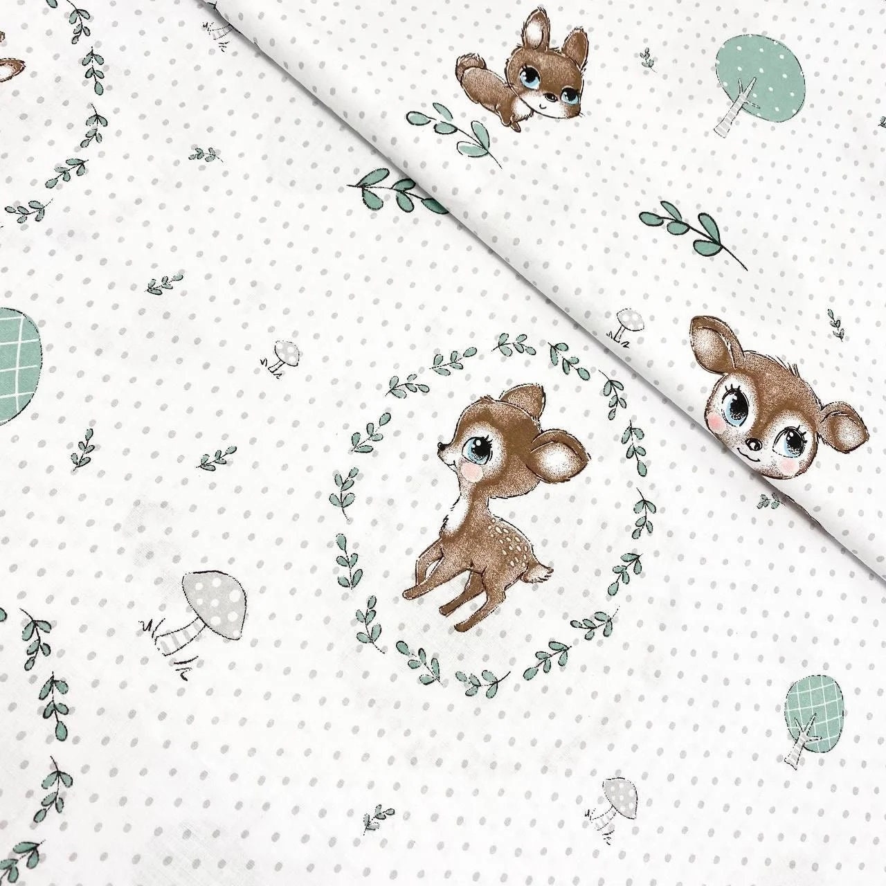 Deer fabric Baby girl or boy nursery fabric by the Yard Meter Etsy