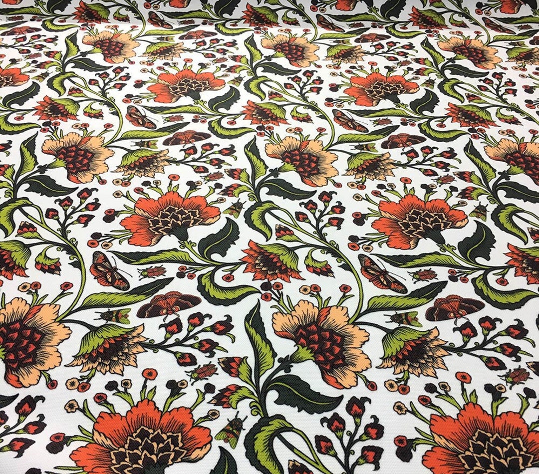 Boho Upholstery Fabric by the Yardmeter Floral Fabric Ethnic Etsy