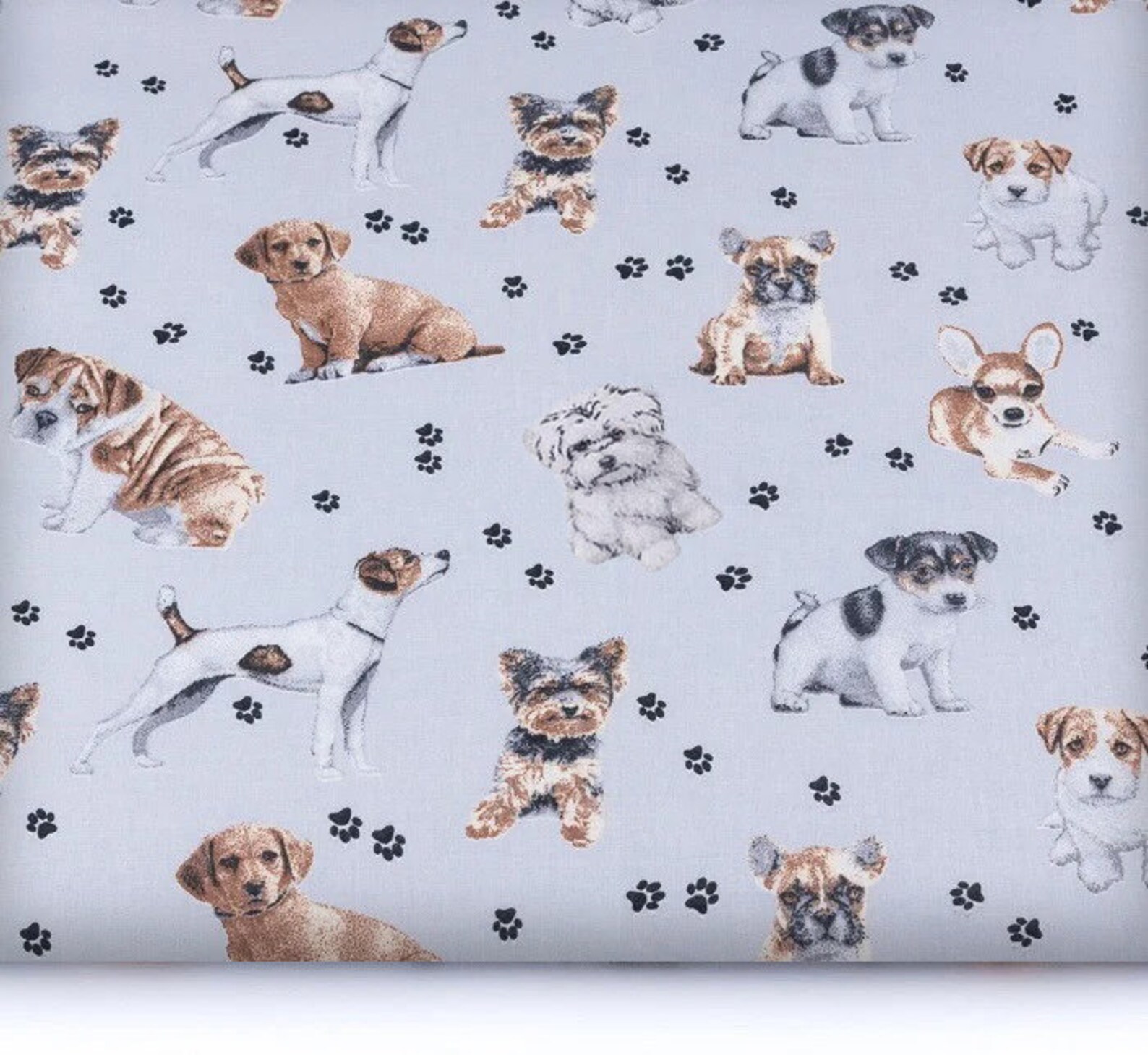 Dogs fabric Puppy 100 cotton fabric by the YardMeter Dog Etsy