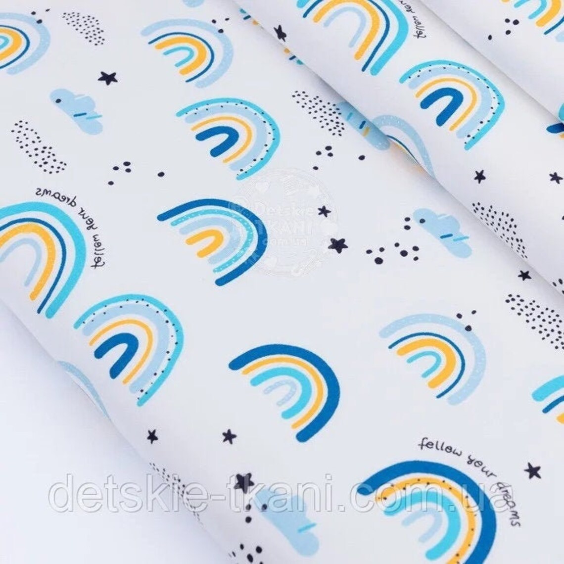 Baby boy fabric Rainbow fabric by the YardMeter Scandinavian Etsy