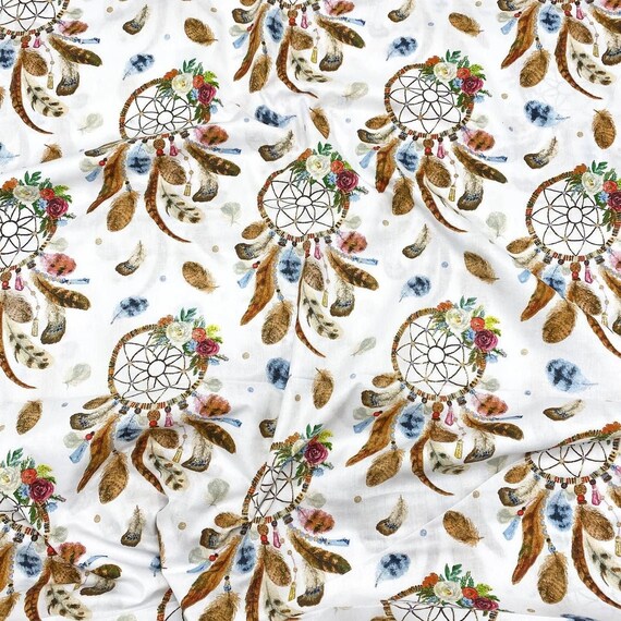 Dreamcatcher Fabric by the Yardmeter Boho Fabric Bohemian Etsy