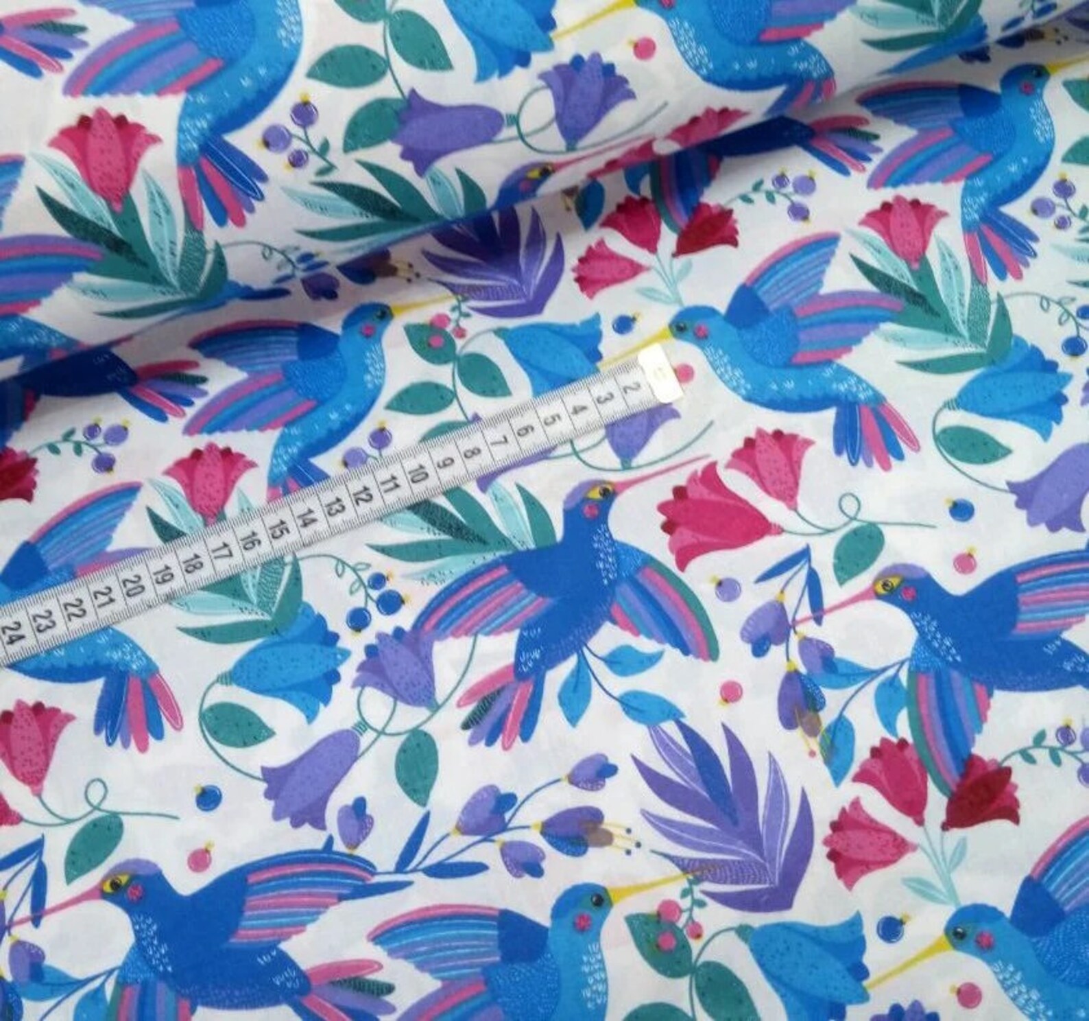 Hummingbird fabric Exotic birds fabric by the YardMeter Etsy