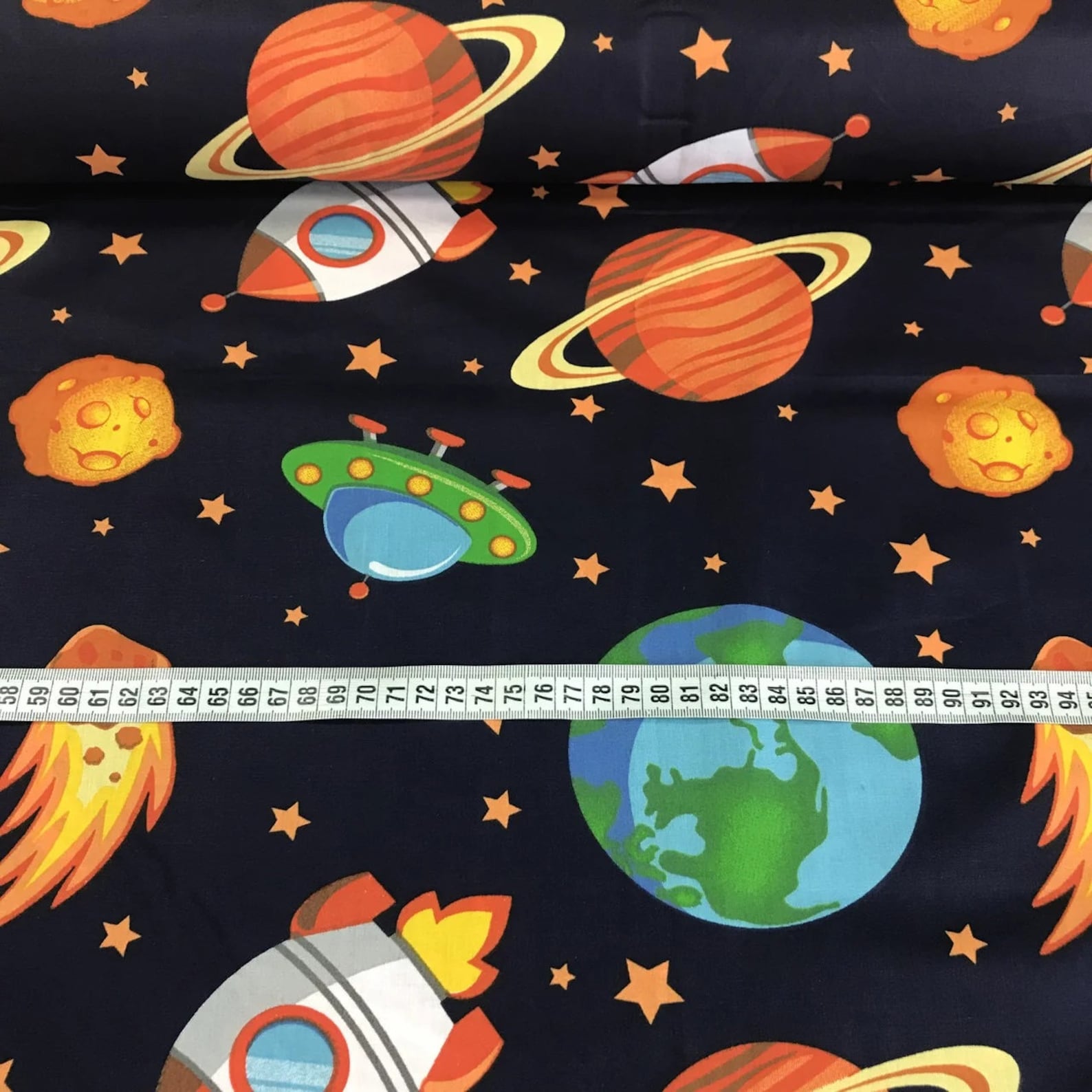 Outer space fabric Baby boy nursery cotton fabric by the Etsy