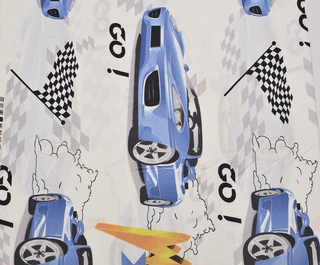Race Car Fabric by the Yard Baby Boy Fabric Vehicles Fabric Etsy