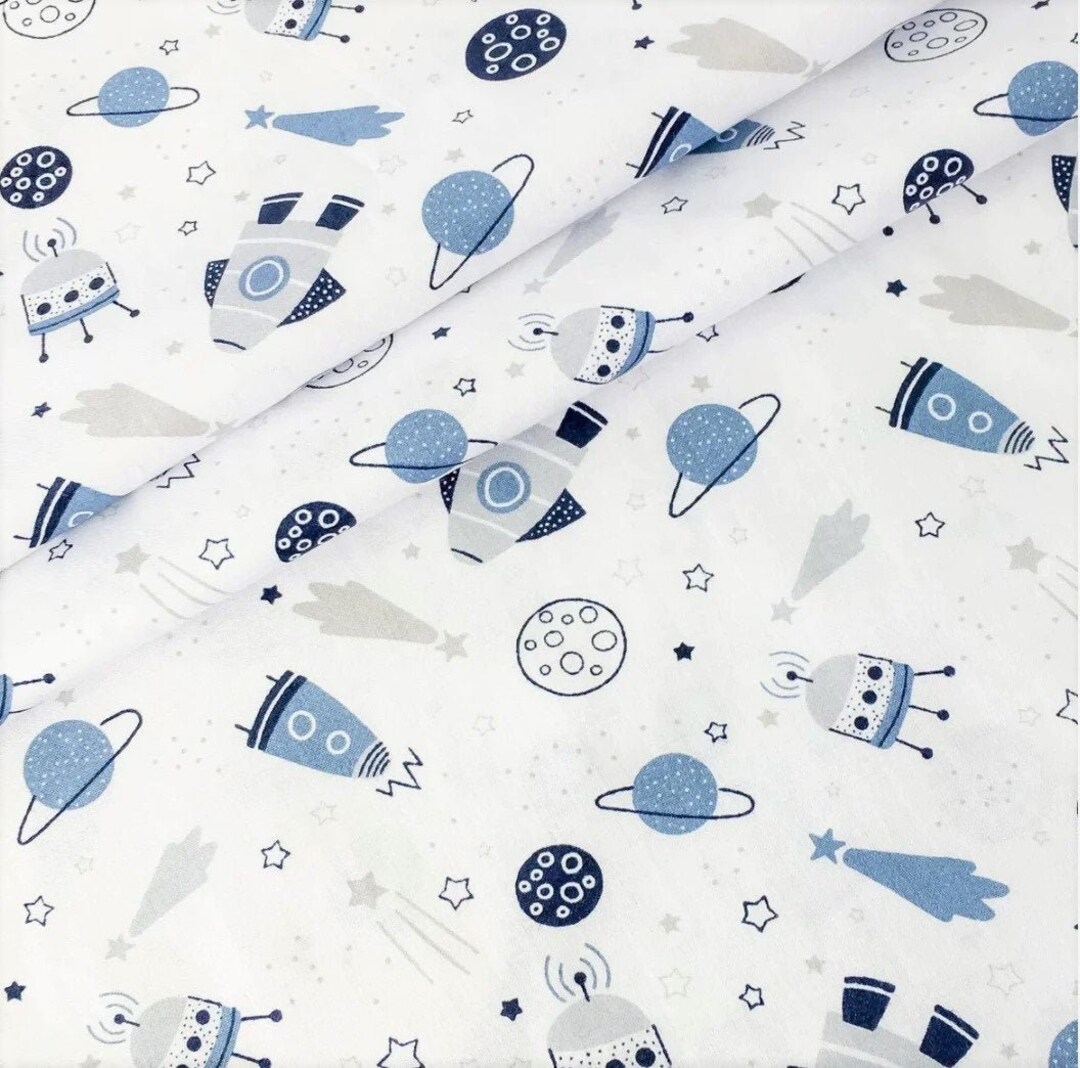 Space Fabric Baby Boy Cotton Fabric by the Yardmeter Fabric for