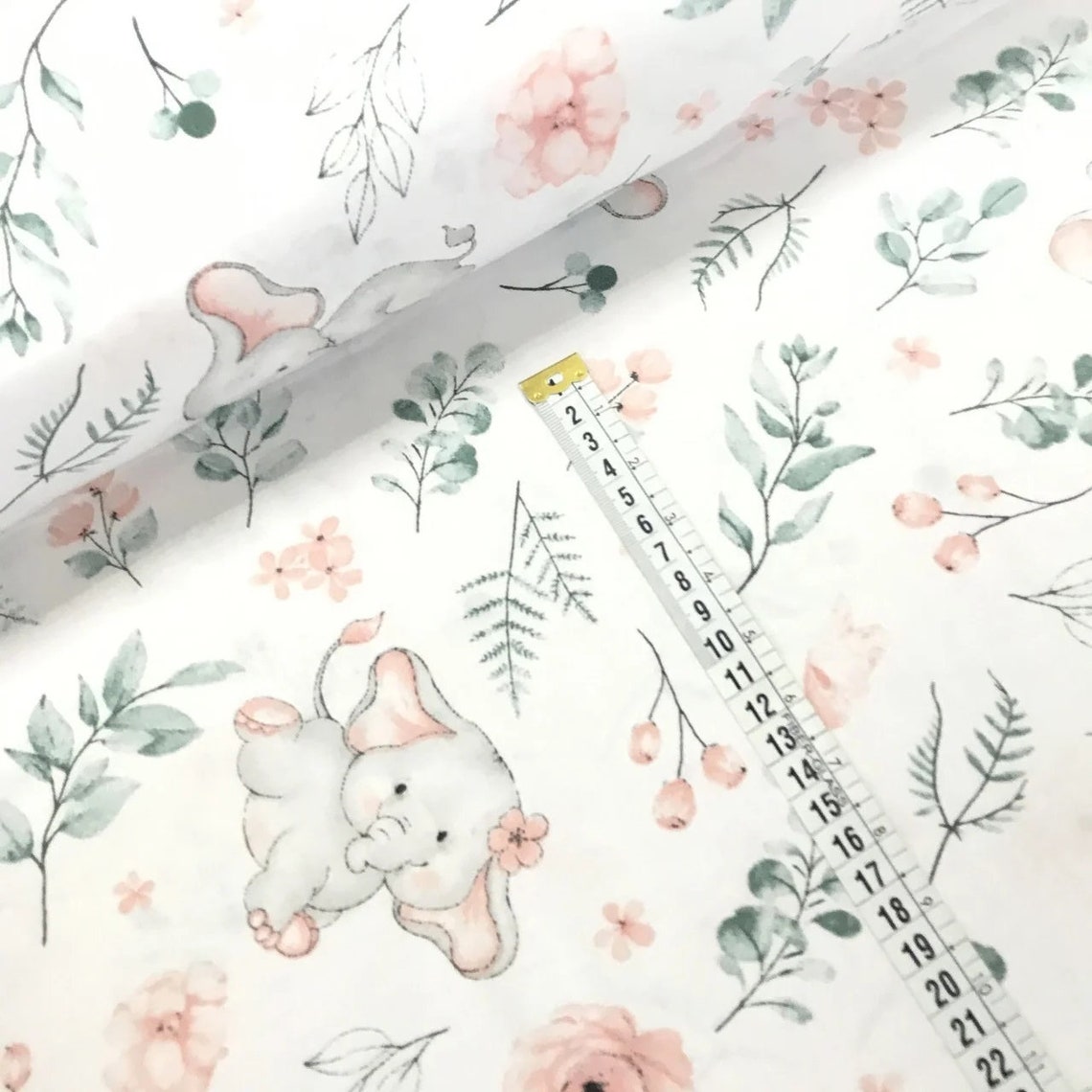 Elephant fabric by the yard Elephants fabric 100 cotton Baby Etsy