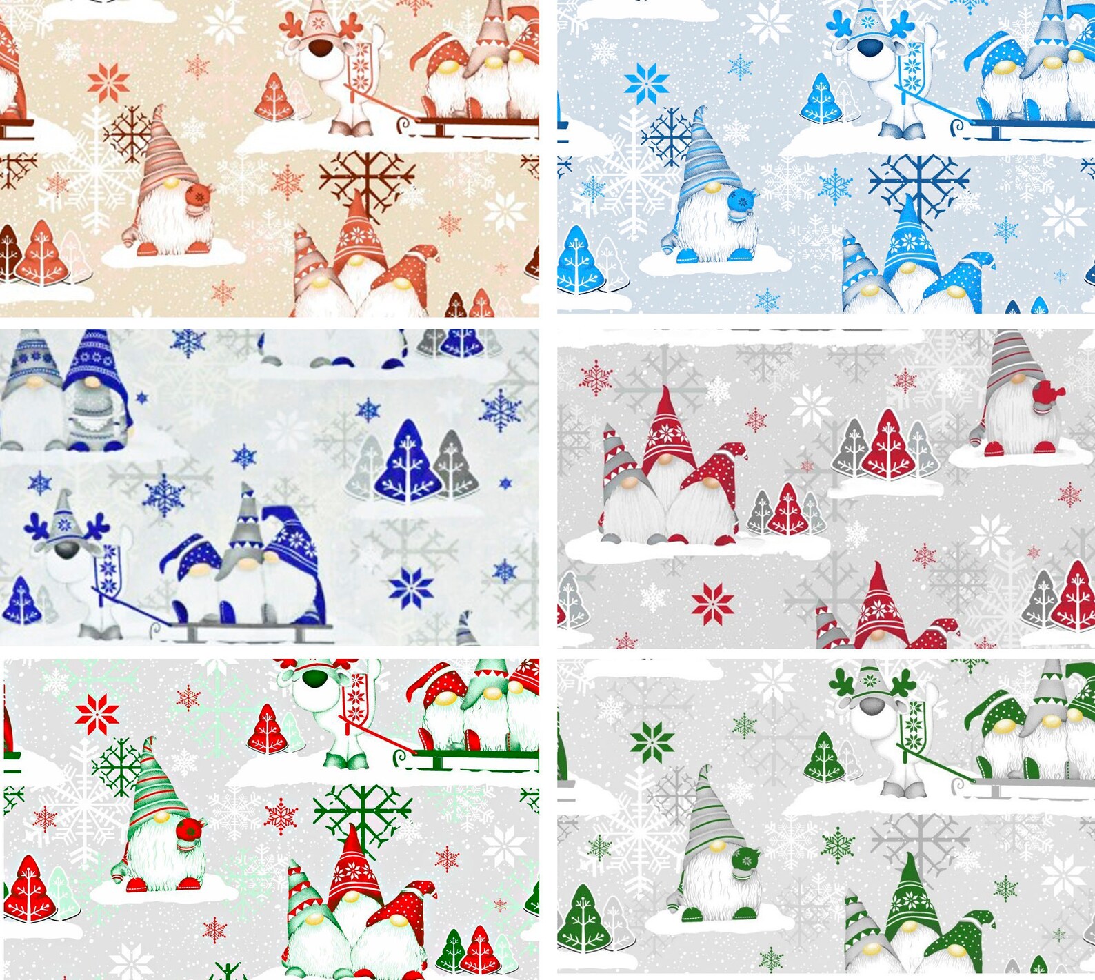 Christmas gnome fabric by the yard 100 cotton Scandinavian Etsy
