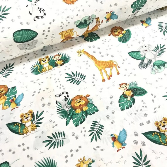 Jungle Animals Safari Animals Fabric Zoo Animal Fabric by the Etsy