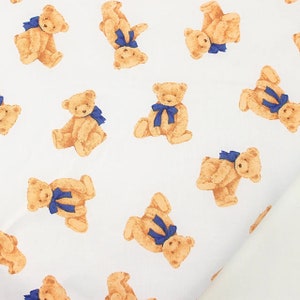 Bear fabric Nursery fabric Babies fabric Cute bear print fabric Toy fabric Baby boy fabric Cotton fabric by the Yard for quilting, sewing